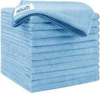 Blue Microfiber Cleaning Cloth 12 Pack, 12.5 x 12.5 inch Microfiber Towels for Cars, Ultra Absorbent Car Washing Cloth, Lint Free Streak Free Cleaning Rags for Car, Kitchen, and Window