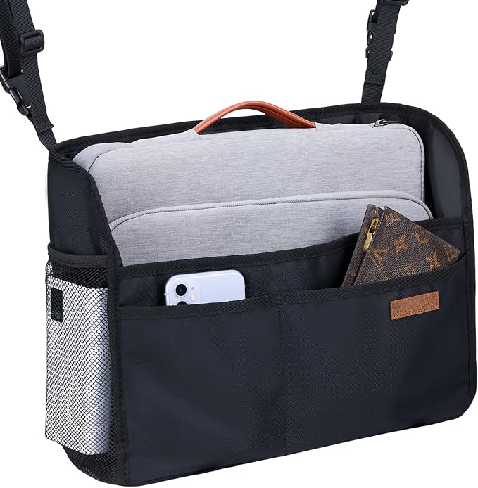 Car Net Pocket Handbag Holder Between Seats Back Storage Organizer Purse Holder for Console Front Seat Storage Barrier