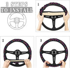 Neon Popular Guns Steering Wheel Covers Anti-Slip Elasticity Car Accessories Steering Wheel Protector Universal 15 Inch for Cars SUV Vehicle Truck