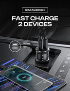 90W USB C Car Charger USB C Fast Charge, 45W PD&QC 3.0 Fast Car Charger for iPhone 17 Pro Max 16 15 Pro, Cigarette Lighter USB Charger Adapter for Samsung S26 S25, Android [Metal&Mini] Sockets