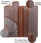 Premium Car Registration & Insurance Card Holder with Magnetic Shut, Vehicle Glove Box Car Organizer - For Documents, Cards, License (Brown)