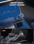 【Upgraded】 Retractable Car Charger 4 in 1, Fast Car Phone Charger with Cord 2.6ft, USB C and Apple Car Charger Adapter, Compatible with iPhone 17/16/15/15 Pro Max/14/13/12/11, Galaxy, Pixel