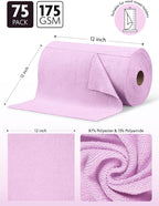 Microfiber Cleaning Cloth Roll-75 Sheets, 12" x 12" (Purple) | Super Absorbent, Lint-free, Tear-away Microfiber Towel Roll, for All-Purpose Cleaning, Reusable Alternative to Paper Towels