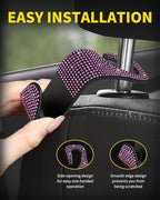 4 Pack Blink Diamond Car Seat Headrest Hooks Crystal Rhinestone Car Purse Holder Universal Interior Accessories for Handbags, Water Bottles, Coats, Umbrellas, Pink
