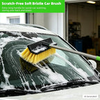 2 Pack 62" Car Wash Brush with Long Handle, Chenille Microfiber Car Wash Mop Mitt, Scratch-Free Soft Bristles Brush, Windshield Window Squeegee, Car Cleaning Kit Supplies for Car,Truck,SUV,RV,Boat