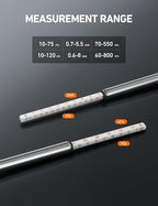 Pencil Tire Pressure Gauge 2 Pack (10-75PSI, 10-120PSI ±2% Span), Valve Caps with Case, Stainless Steel Body, and Metal Made Nozzle 3 Measurements for Cars, Bikes, Vehicles, Pickups