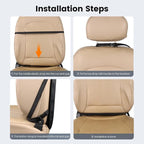 Car Seat Protector Large Kick Mat 2 Pack Durable Water Resistant Auto Seat Back Covers with 2 Mesh Pockets Protection Against Dust Mud Scratches (Beige-A, 2-Pack)