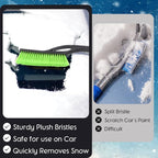 2 Pack 27" Snow Brush and Detachable Ice Scraper for Car Windshield and Window, Car Snow Scraper and Brush with Foam Grip for Cars, Trucks, SUVs, Winter Accessories(Green)