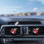 ORIESSE Ladybug Car Accessories,2pcs Lady Bug Air Vent Clips Car Air Fresheners,Refillable Animal Decoration Diffusers,Girly Rhinestone Dashboard Charms for Women Teens