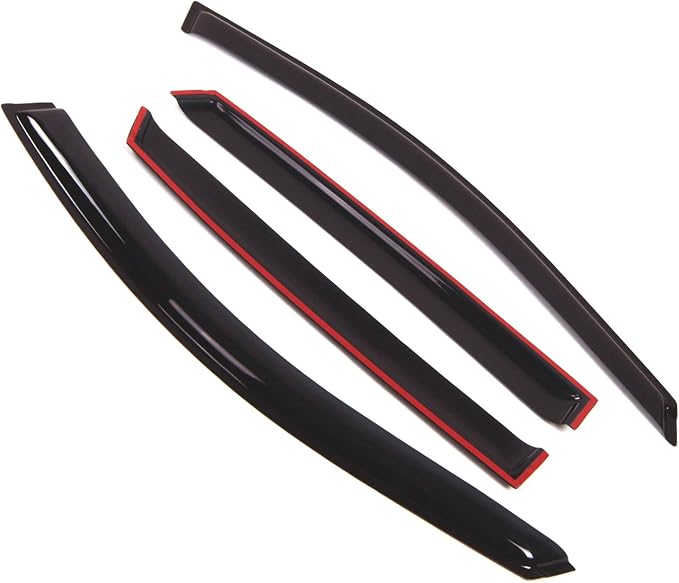 WD2-263 Dark Smoke 4 Pcs Set Window Visor (Outside Mount) Deflector Rain Guard Compatible with 2007-2012 Hyundai Veracruz