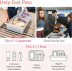 Clear Makeup Bag - TSA Approved Toiletry Bag for Carry-on & Checked Luggage, Water Resistant Car Storage Organizer with Reinforced Seams