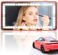 Car Sun Visor Vanity Mirror - Rechargeable Makeup Mirror with 60 LEDs, 3 Light Modes & Dimmable Touch Control for Cars, Trucks, SUVs, Car Interior Accessories for Women (Red)