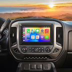10.2 Inch QLED Carplay Screen for Chevrolet Silverado & GMC Sierra 2014-2018(Without Bo-se System),Android 13 Silverado Radio Stereo Support Wireless Carplay &Android Auto,Bluetooth&GPS,2+64GB