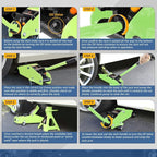 2 Ton Floor Jack with Jack Stands, Heavy Duty Steel Hydraulic Racing Floor Jack with Single Piston Quick Lift Pump, Hydraulic Trolley Service Car Jack, Green
