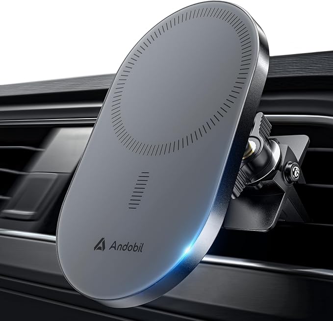 2026 Upgraded for Magsafe Car Mount [Biggest Panel, Big Phone Friendly] 360° Rotation Magnetic Phone Holder for Car Vent Suitable for iPhone 17/16/15 Pro Max Samsung S25/S24 (Grey)
