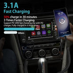 USB to USB C Cable iPhone 17e Coiled 3FT Car Charger Cord for iPhone 16e/16/16 Pro/16 Pro Max/Plus/17/Air/17 Pro/17 Pro Max, Retractable Auto Type C Fast Charging for Samsung Galaxy A17 S26,Pixel 10