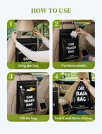 Disposable Car Garbage Bags, Hanging Car Trash Bags, 50 Count | Car Trash Bags, Hanging Design, Leakproof & Odor Resistant, Disposable Cleanup Bags, Fits Cars, Trucks & SUVs