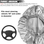 Car Steering Wheel Cover Sun Shade, Anti-Heat Car Wheel Protector | Universal 18 Inch Auto Steering Wheel Sun Block Cover, Steering Wheel Shield Accessories for Most Car Truck SUV, Silver