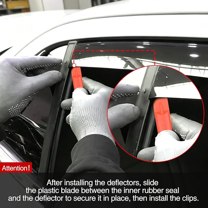 in-Channel Rain Guards for GMC Terrain 2010-2017, Window Visor Window Deflectors for Rain Protection & Ventilation, Smoke Tinted, 4PCS