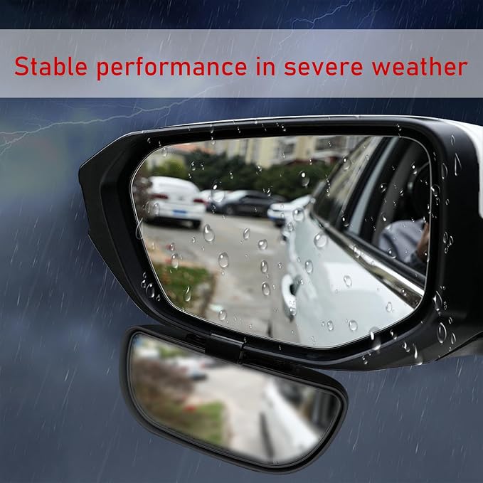 Blind Spot Car Mirror, Vehicle Adjustable 360 ° Rotation Auxiliary Convex Wide Angle Mirror, Auto Snap Way Clip On Side Rearview Mirror Universal for Car Truck SUV (A, Black)