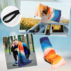 Car Seat Towel Covers Christmas Car Accessories Gifts Athletic Running Towel Performance Microfiber Post Workout Sweat Washable Cover Non Slip for Seat Outdoor Sport (Boho)