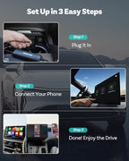 OTTOCAST Mirror Touch with Wireless Carplay Adapter, Mirror & Watch Any APP on The Car Screen, such as YouTube Netflix Tiktok Disney+ etc, Control phone on car screen for car has factory-wired CarPlay