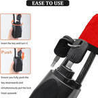 Car Steering Wheel Lock, Reliable Club Steering Wheel Lock Anti-Theft Device with 3 Keys, Max 17 Inch Length, Fits Most Vehicles, Trucks, SUVs, Vans, Golf Car Security Device - Red
