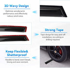 4pcs Front+Rear Smoke Tint Sun/Rain Guard Outside Mount Tape-On Vent Window Visors Compatible with 95-05 Cavalier/Sunfire 4-Door Sedan