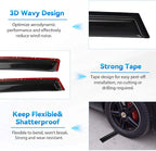 4pcs Front+Rear Smoke Tint Sun/Rain Guard Outside Mount Tape-On Vent Window Visors Compatible with 04-10 BMW X3 E83