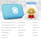276PCS Small Travel First Aid Kit Supplies for Business, First Aid Kits Backpacking Essentials Items Trauma First Aid Survival Kits for Home Outdoor Adventure, Blue