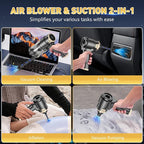 Handheld Car Vacuum Cleaner, 16000PA Air Duster & Vacuum Cleaner, 120W High Power Hand Held Vacuum Cordless, Portable Vacuum Rechargeable with Multi-Nozzles & LED Light for Car, Home, Pet, Office