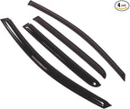 Outside Mount Window Vent Visors Rain Guards Compatible with Nissan Titan Crew Cab 2004-2015 | Side Window Wind Deflectors Rain Shields | Smoke Tinted, 4 Pcs Set, DGWV-358
