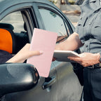 Leather Car Registration and Insurance Card Holder, Car Document Holder for Cards License with Magnetic Shut (Pink, large)