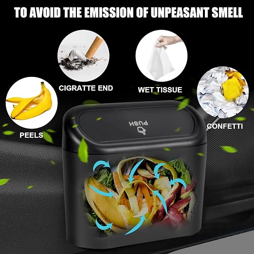 2 Packs Mini Car Trash Can Bin with Lid and 150pcs Trash Bags,Car Trash Can Bin,Car Garbage Trash Can Storage for Front Back Seat Accessories (2)… (1)