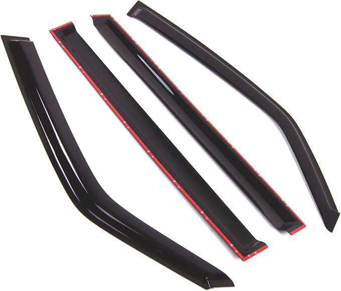 WD2-823B Dark Smoke 4 Pcs Set Window Visor (Outside Mount) Deflector Rain Guard Compatible with 2016-2018 Mitsubishi Montero