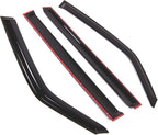 WD2-823 Dark Smoke 4 Pcs Set Window Visor (Outside Mount) Deflector Rain Guard Compatible with 2007-2015 Mitsubishi Montero