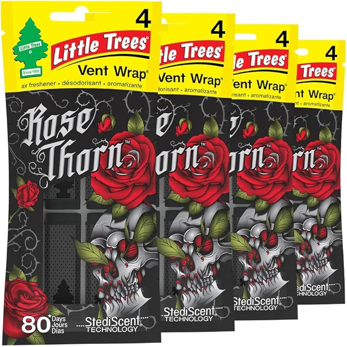 Car Air Freshener | Vent Wrap Provides Long Lasting Scent, Invisibly Fresh | 16 Air Fresheners | Rose Thorn