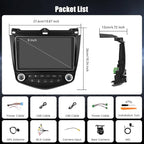 4+128G Android Car Stereo for Honda Accord 7th 2003 2004 2005 2006 2007, 9”Incell Touchscreen Radio with CarPlay, Android Auto, Bluetooth, GPS Navigation, WiFi, FM, RDS + AHD Backup Camera