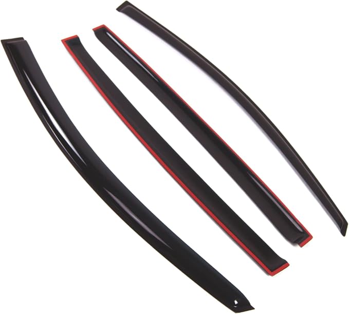 Outside Mount Window Vent Visors Rain Guards Compatible with Nissan Versa Hatchback 2006-2013 | Side Window Wind Deflectors Rain Shields | Smoke Tinted, 4 Pcs Set, DGWV-529