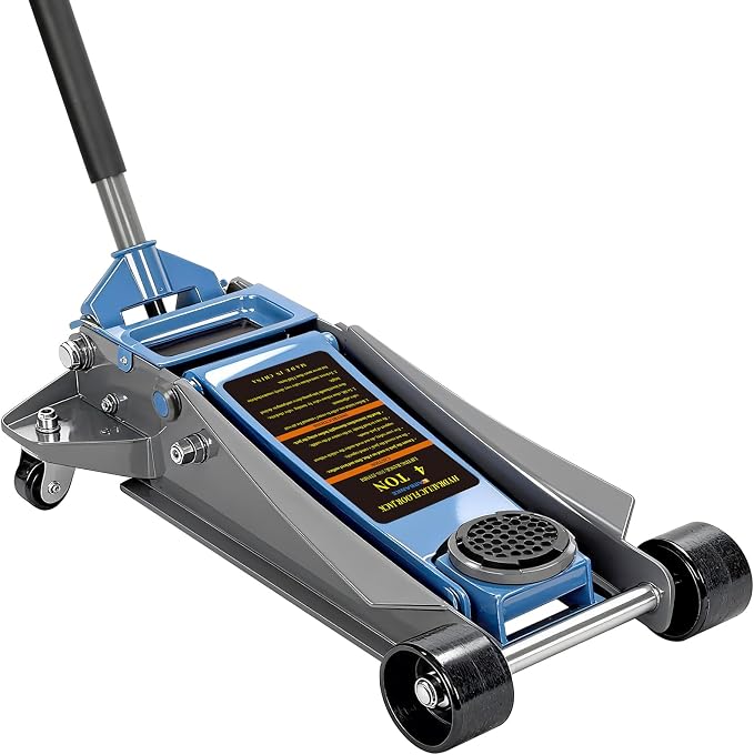 4-Ton Heavy Duty Double-Piston Hydraulic Floor Jack,Lift Range 3.93in-20.98in, Rapid Pump Double-Piston Hydraulic Car Jack,with Rubber Pads, Truck, and Lowered Cars