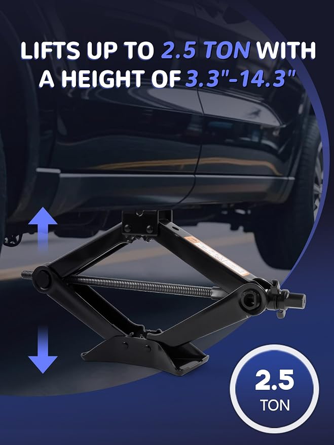 Spare Tire Jack Kit Compatible with 2004-2018 F150, Scissor Jack 2.5 Ton Heavy Duty Lifting Jack & Spare Tire Lug Wrench Tool Kit Replacement Tire Repair Tool