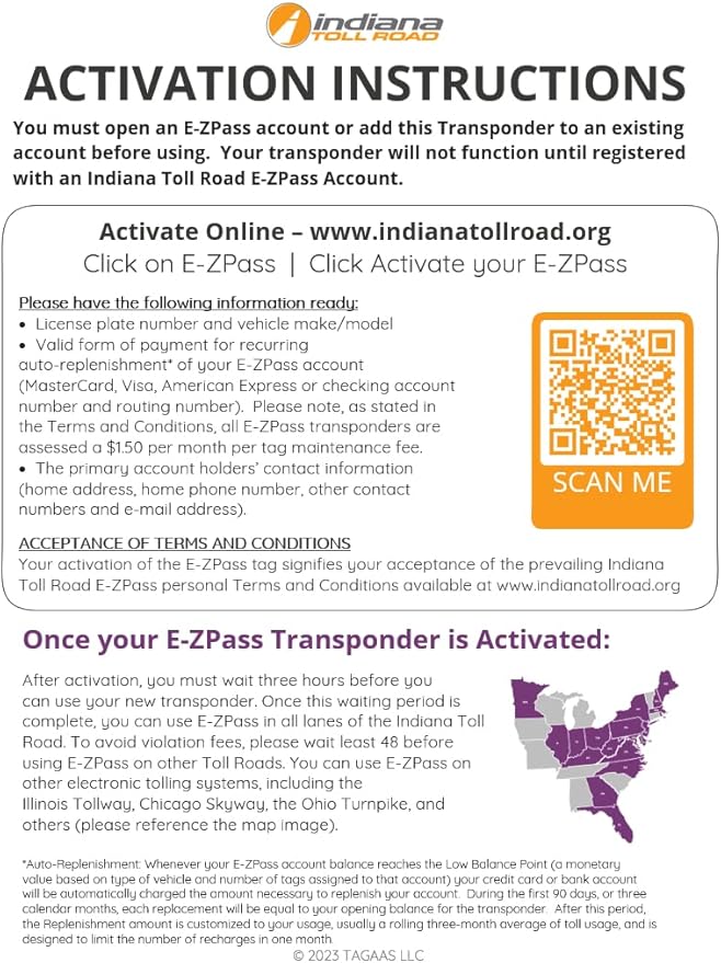 E-ZPass Transponder - Indiana Toll Road (ITRCC) (1-Pack)