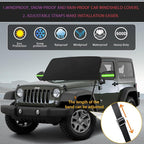 Car Windshield Cover for Ice and Snow, 600D Oxford Fabric Windshield Snow Cover Heavy Duty, Magnetic Car Anti-Snow Cover, Winter Frost Hail Protector for Most Sedan Truck SUV Van MPV (70 x 50 Inch)