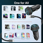 2 Pack 90W USB C Car Charger Super Fast Charging for iPhone 17 Pro Max/Air/16/15/iPad, Samsung S26 Android Phone, Dual 45W PD Port Auto Accessories, 12V Cigarette Lighter Adapter + 10 ft Type C Cord