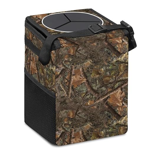 Camouflage Car Trash Can, Waterproof Portable Mini Garbage Bin, Lightweight No-Install Waste Basket for Car Office Home, Cute Multifunctional Car Interior Accessory