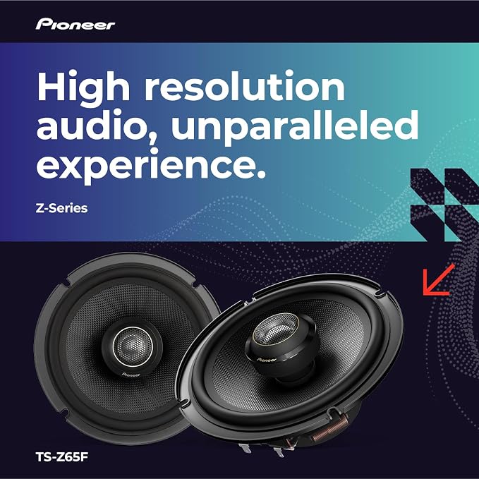 Z-Series TS-Z65F 6.5” 2-Way Speakers (Pair) – 330W Max, Balanced Sound + Smooth Treble, Audiophile Upgrade, add an Amplifier for Optimal Performance
