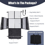 Dog Car Seat for Large Medium Dogs, Dog Car Seat Cover for Back Seat, Foldable Pet CarSeat with Safety Belt, Waterproof Fabric & Breathable Mesh, Back Seat Cover for Dogs Under 40lbs (Large, Black)