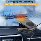 200W Car Heater, 12V Auto Part Vehicle Heater That Plugs into Cigarette Lighter, Portable Car Heaters and Defroster Windshield Defogger, Heaters for Vehicles with 360 Degree Rotary Base