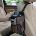 Large Car Cup Holder Expander, Fits Large 24/36/40/46oz Water Bottles, Big Drinks Holder Bag- Universal Auto Vehicle for Cars, SUV & Truck RV's golf-carts (Brown)