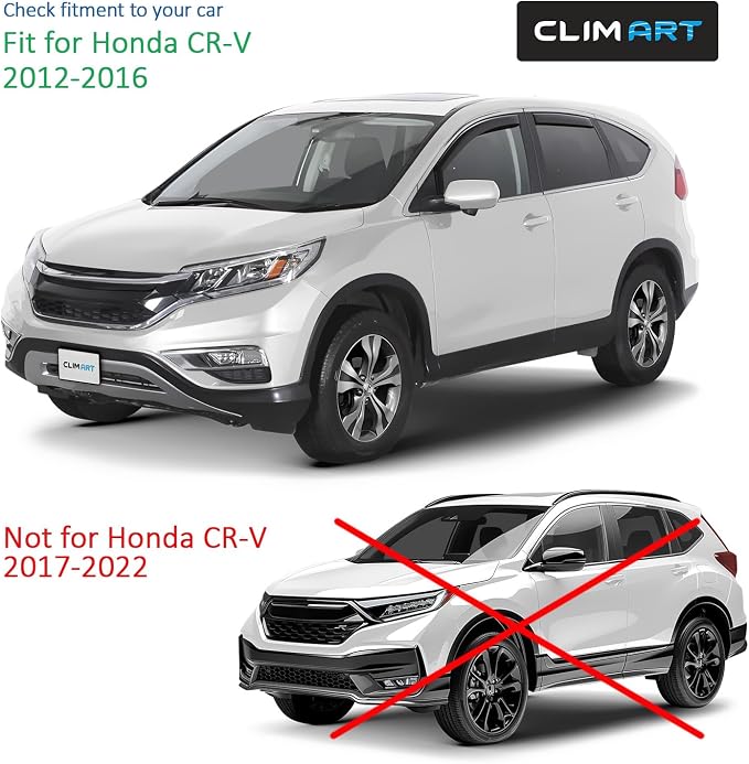 in-Channel Incredibly Durable Rain Guards Compatible with Honda CR-V 2012-2016, Original Window Deflectors, Vent Window Visors, Vent Deflector, 4 pcs. - 612170